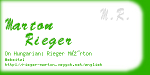 marton rieger business card